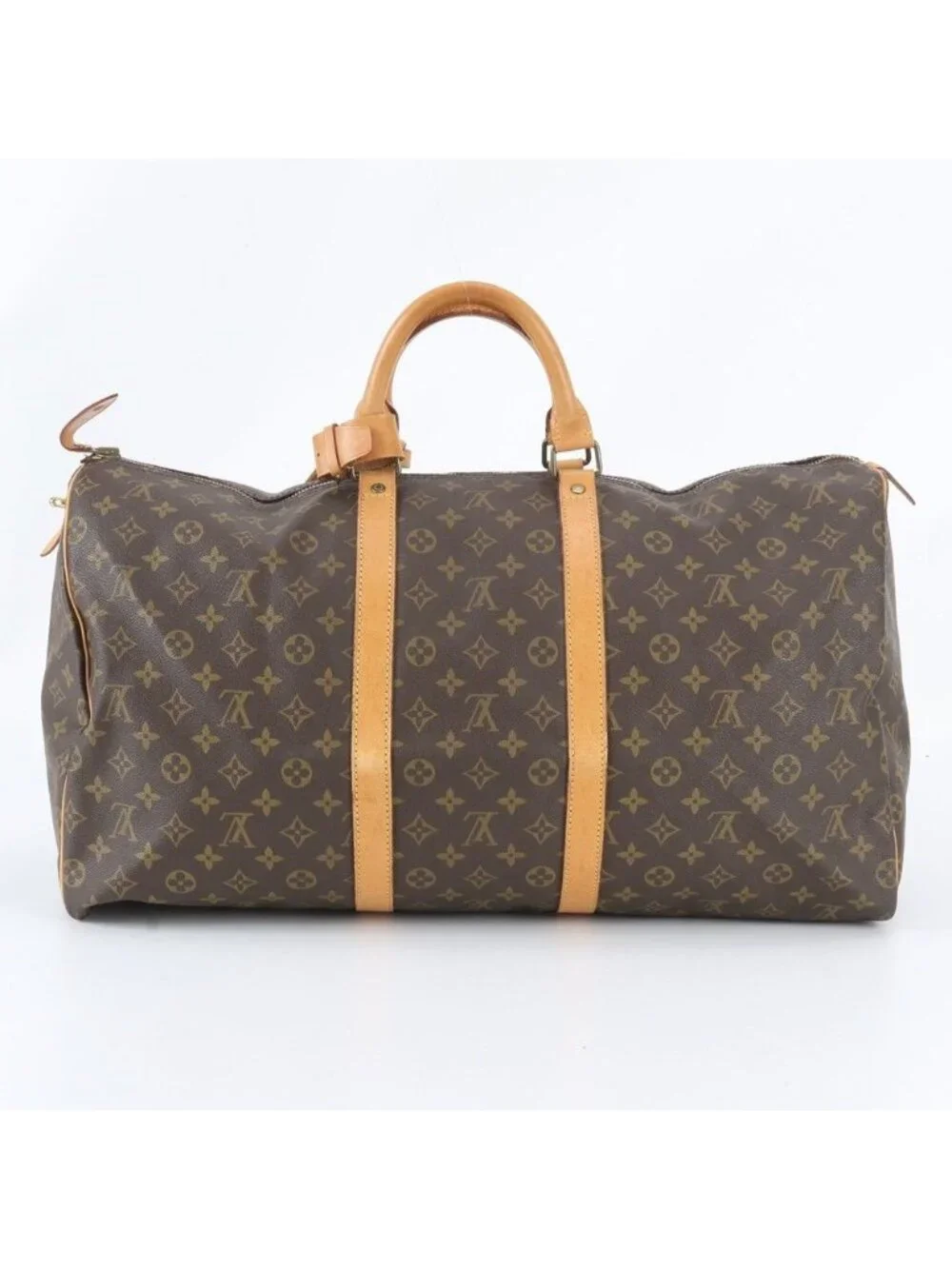 Louis Vuitton Monogram Keepall 55 Leather Boston Bag Tote Travel Business